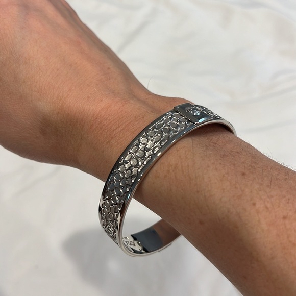 Set of silver Coach signature bangle bracelets - Picture 2 of 8